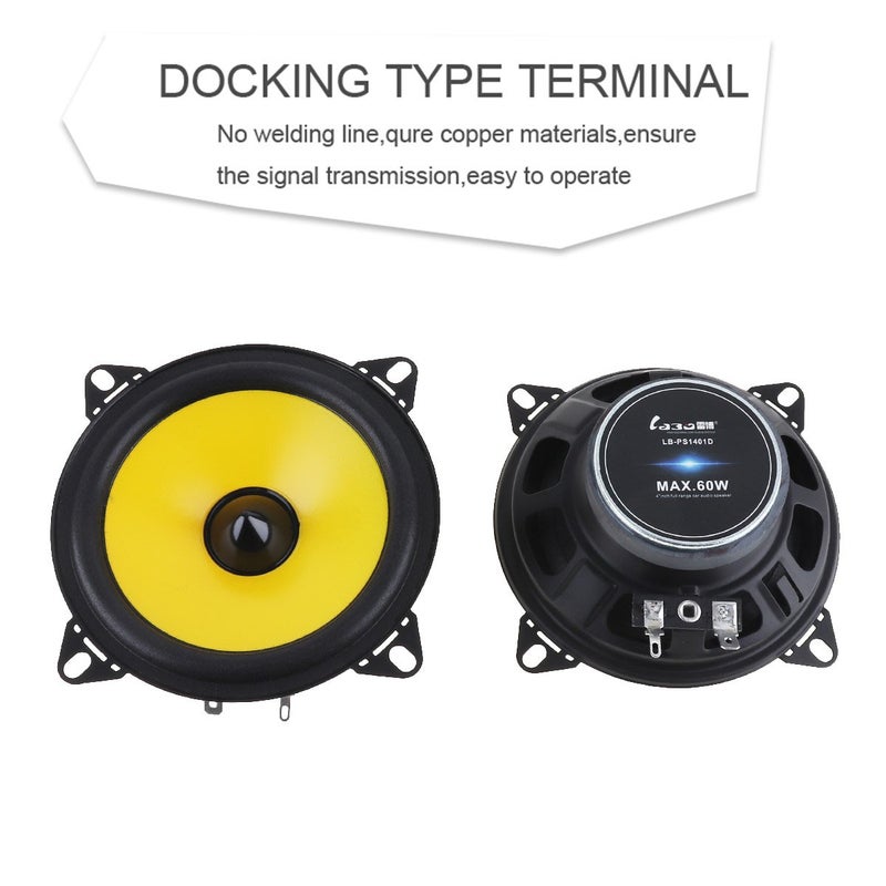 ePathChina 4 inch 60W 2-Way Full Range Frequency Car Audio Stereo Speaker Automobile Loudspeaker 2 pcs - Image 4